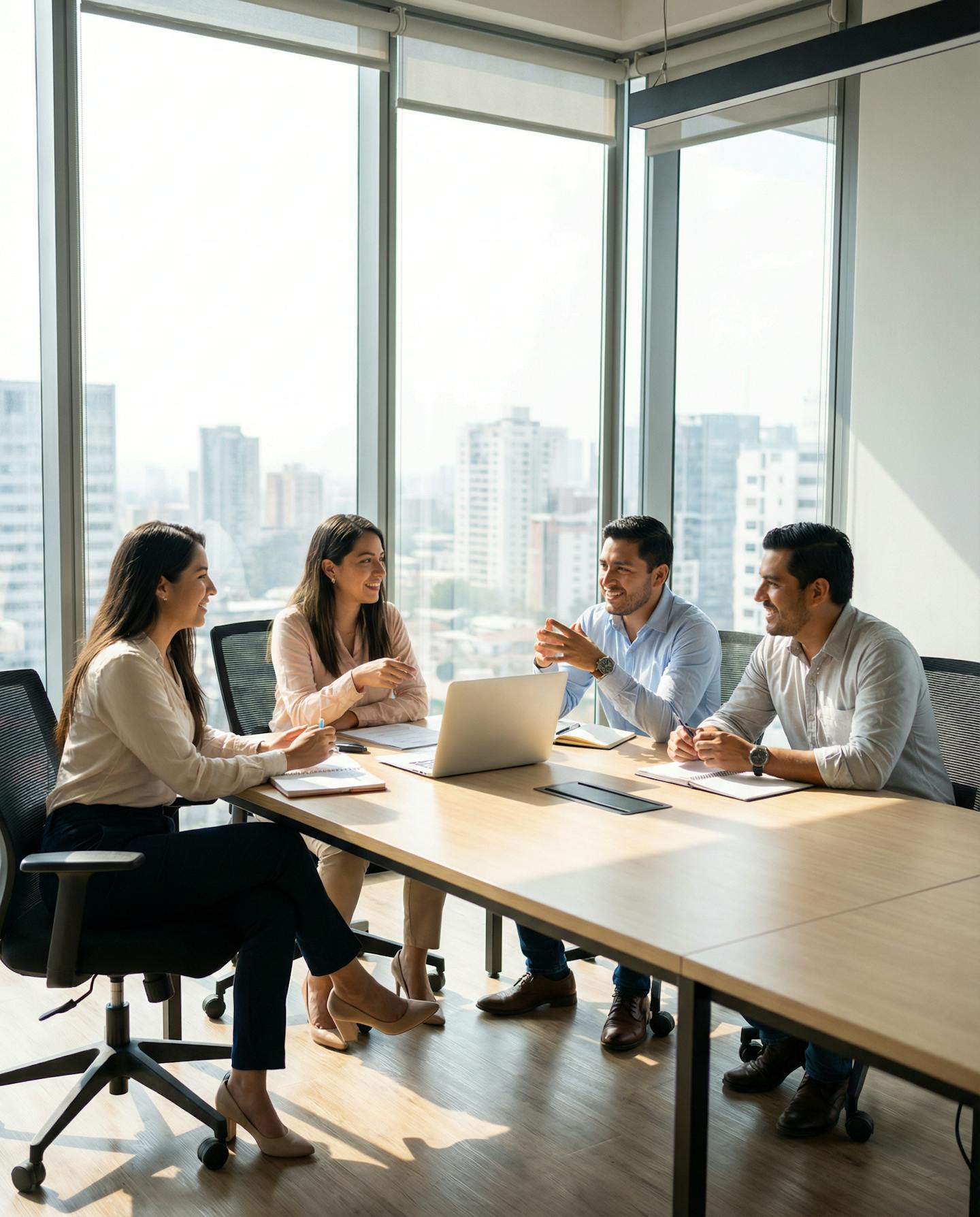 Full ISA team gathered in LatAm office showing a real professional workforce